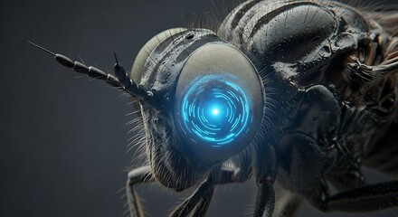 Close-up of a digitally enhanced fly's eye.