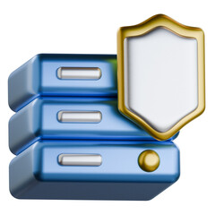 Secure server rack 3D Icon colorful style