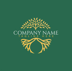 Elegant Tree Logo Design – Nature Roots Symbol for Wellness, Eco Brand, Organic Products, or Life Coaching