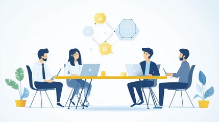 Business Team Meeting in Modern Office