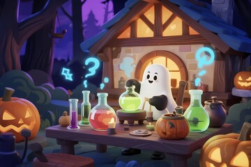 Obraz premium Festive Halloween Artwork and Creepy Atmosphere