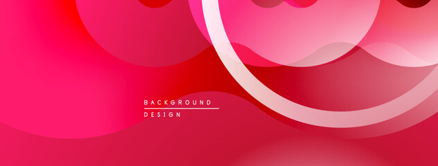 Abstract pink background. Overlapping shapes create dynamic visual effect. Smooth gradients, modern design elements present.