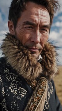 Mongolian Herder in Photorealistic Closeup