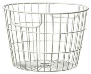 Steel laundry basket cut out isolated transparent background