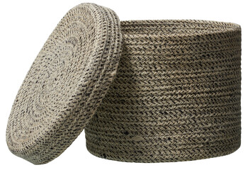 round cloth basket cut out isolated transparent background