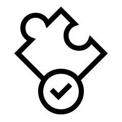 Puzzle Approval Line Icon