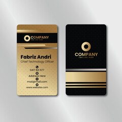 Business Card Design in gold and black template vector