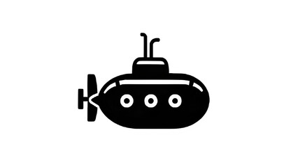 Obraz premium Silhouette of Submarine Sketch Isolated on Dark Background Illustration