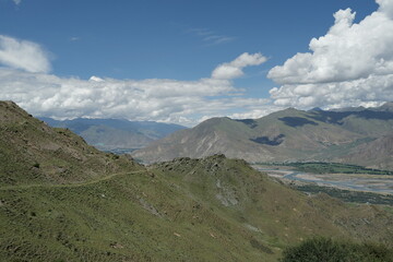 the village sits in the river valley on the tibetan plateau, the highest on earth