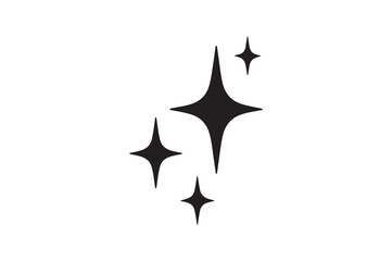 Sparkle icon silhouette vector with white background