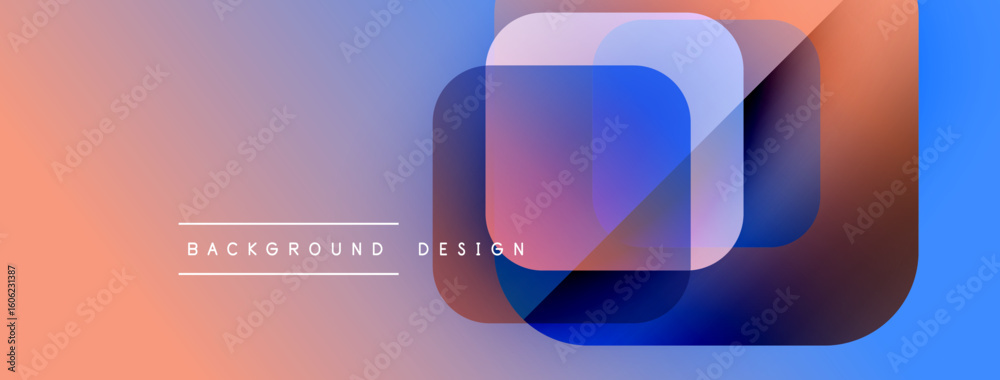 Fototapete abstract geometric shapes overlap, creating vibrant color gradients. background features text backgr