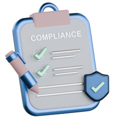 Compliance Checklist 3D Icon Colorful Style