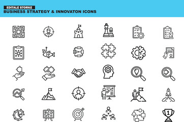 AI Technology Icon Bundle – Editable Stroke Line Icons Set for Artificial Intelligence, Machine Learning, Neural Networks, Robotics, Automation, and Data Science