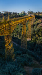Puente Viaducto del Malleco, amarillo, collipulli, tren