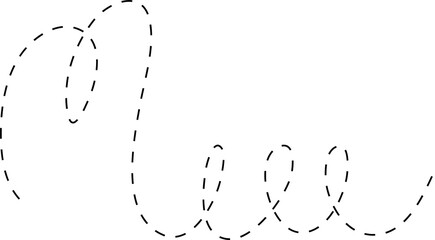 Spiral and swirl dashed line icon. Design decoration