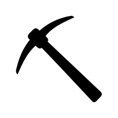 Pickaxe icon, Pick axe digging tool silhouette vector