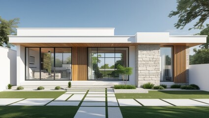 Modern house exterior with contemporary design.