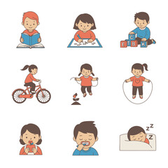 Daily Activities: A Child's Day in Icons