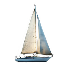 White sailboat against black background