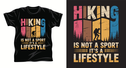 Fototapeta premium Hiking graphic t shirt design print.