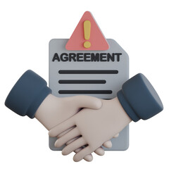 Conflict Resolution Handshake 3D Icon Colorful Design