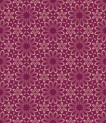 Seamless floral pattern with pink vintage flowers, a decorative illustration for textile fabric or wallpaper design