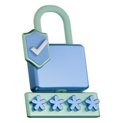 Password manager vault 3D Icon colorful style