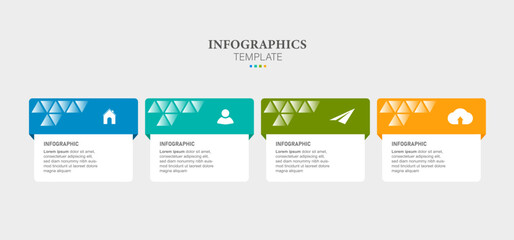 4 Steps business data visualization timeline process infographic template design with icons