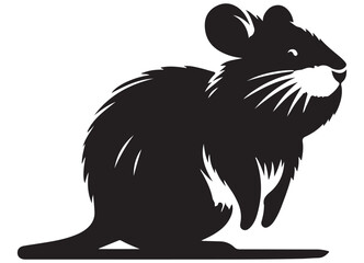 Silhouette of a Rodent with Bushy Tail for Vector Graphics