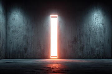 Glowing Doorway in Dark Room
