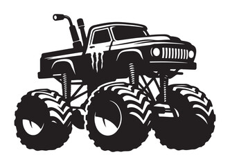 Extreme Heavy Duty Truck with Oversized Tires Illustration Design