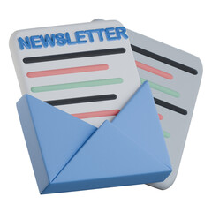 Internal newsletter 3D Icon colorful style