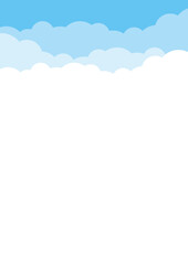雲　背景　縦長　ベクター　白い部分が多め