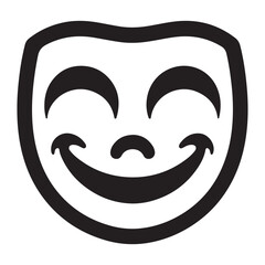 Smiling Comedy Mask Vector Art For Stage Production Design