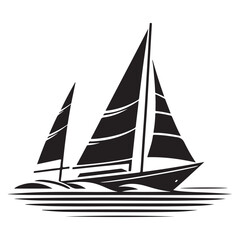 Sailing Boat on the Water Ocean Adventure Silhouette Image