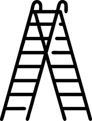 ladder vector icon on white or transparent background. Construction tools Stroke icon collections. Editable Stroke icon collection Outline icon.