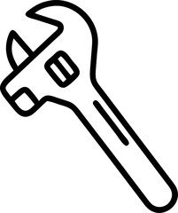 wrench vector icon on white or transparent background. Construction tools Stroke icon collections. Editable Stroke icon collection Outline icon.