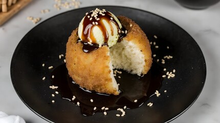 Fried Ice Cream crispy coated ice cream ball with melting core