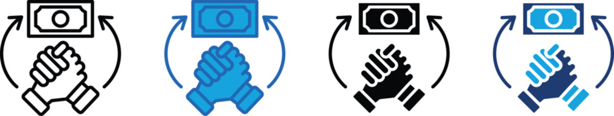 Mutual funds multi-style icon collection