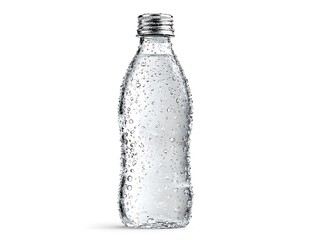 Crystal Clear Water Bottle: Refreshing Beverage Product Photography, Condensation, Glass Packaging, Drink Branding, Pure Hydration