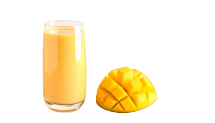 mango smoothie isolated on a white background 