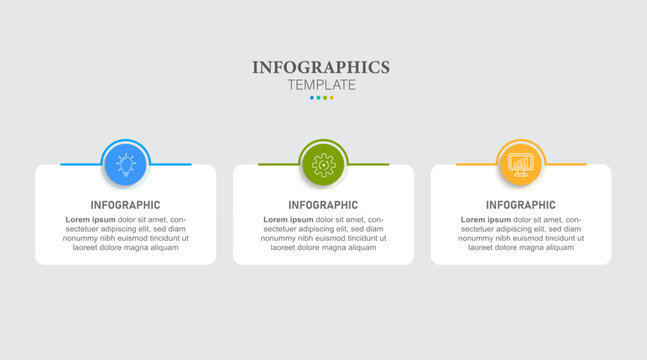 3 Steps business data visualization timeline process infographic template design with icons