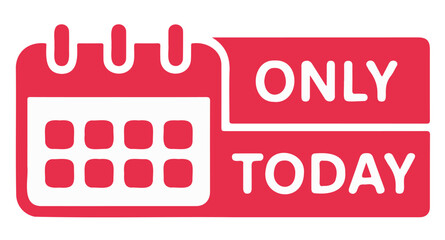 "Only Today" Special Offer  Vector Calendar Icon Banner