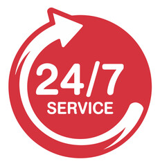  24/7 Service Icon Always Open Customer Support Vector