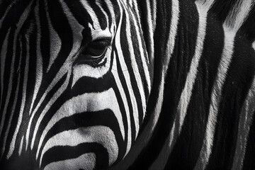 Zebra Stripes: Nature's Monochrome Masterpiece Capturing Contrast and Serenity