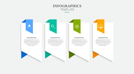 Infographics design template, business concept with 4 steps or options, can be used for workflow layout, diagram, annual report, web design.Creative banner, label vector