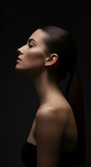Elegant woman in profile