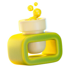 test tube 3d render icon, Back To School illustration