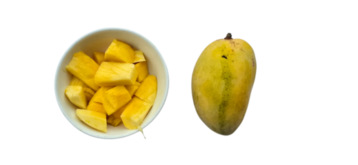 Alphonso Mango With Slices PNG Isolated on Transparent Background
