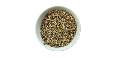A Full Bowl of Fennel Seeds PNG Isolated on Transparent Background